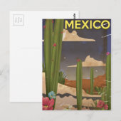 Mexico Vintage reisposter. Briefkaart (Voorkant / Achterkant)