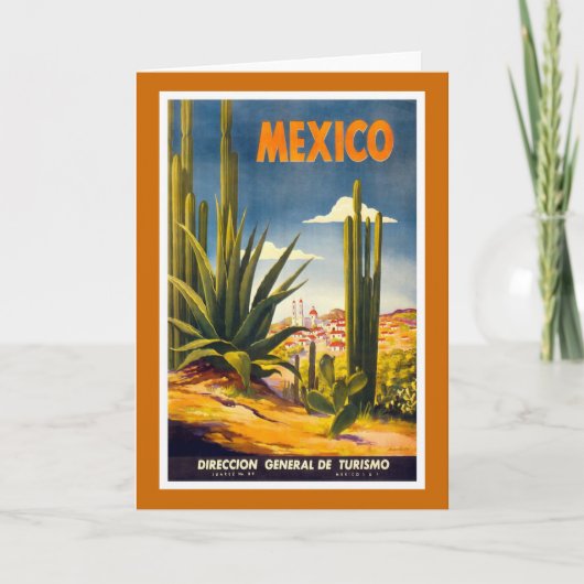 "Mexico" Vintage Reisposter Kaart (Voorkant)