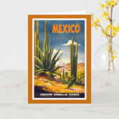 "Mexico" Vintage Reisposter Kaart (Gele Bloem)