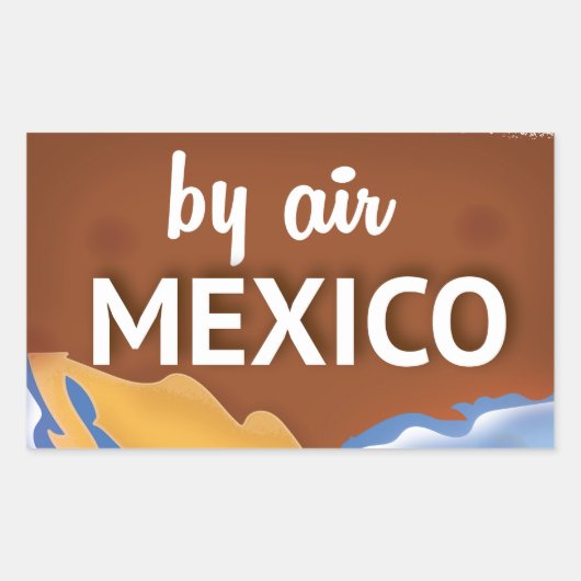 Mexico Vintage Reisposter Rechthoekige Sticker (Voorkant)