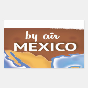 Mexico Vintage Reisposter Rechthoekige Sticker