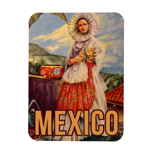 Mexico Vintage Travel Magnet Magneet (Verticaal)