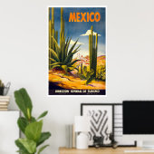 "Mexico" Vintage Travel Poster (Thuiskantoor)