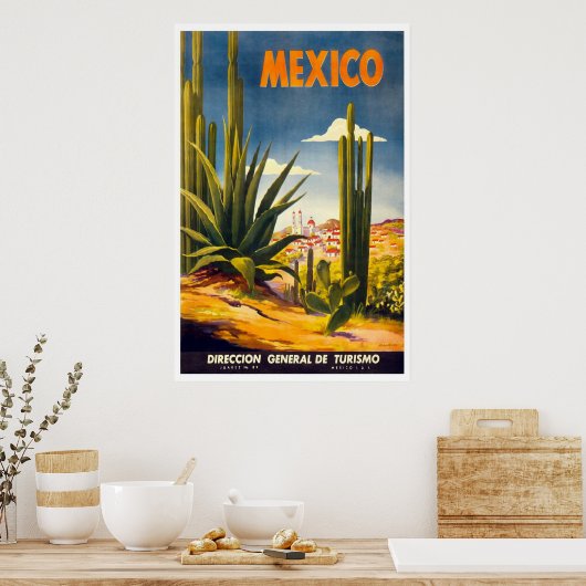 "Mexico" Vintage Travel Poster (Keuken)