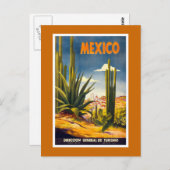 "Mexico" Vintage Travel Poster Briefkaart (Voorkant / Achterkant)