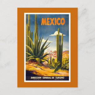 "Mexico" Vintage Travel Poster Briefkaart