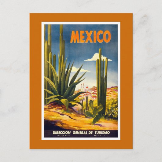 "Mexico" Vintage Travel Poster Briefkaart (Voorkant)