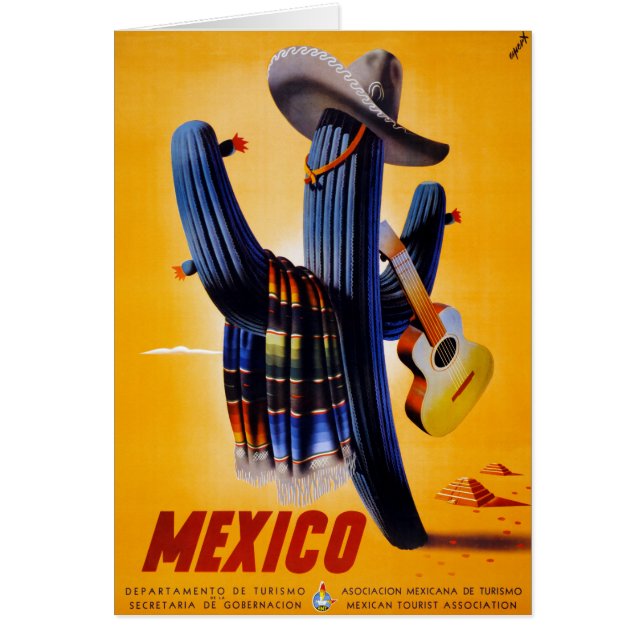 Mexico Vintage Travel Poster teruggezet (Voorkant)