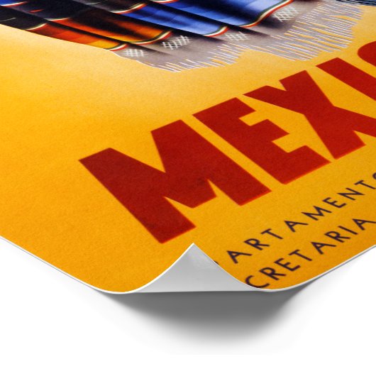 Mexico Vintage Travel Poster teruggezet (Hoek)