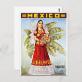 Mexico Vintage Travel Poster teruggezet Briefkaart (Voorkant / Achterkant)