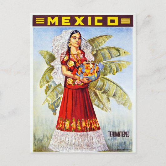 Mexico Vintage Travel Poster teruggezet Briefkaart (Voorkant)