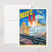 Mexico Vintage Travel Poster teruggezet Briefkaart (Voorkant / Achterkant)
