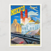 Mexico Vintage Travel Poster teruggezet Briefkaart (Voorkant)