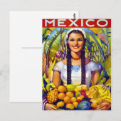 Mexico Vintage Travel Poster teruggezet Briefkaart (Voorkant / Achterkant)