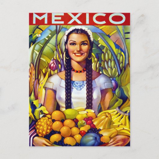Mexico Vintage Travel Poster teruggezet Briefkaart (Voorkant)