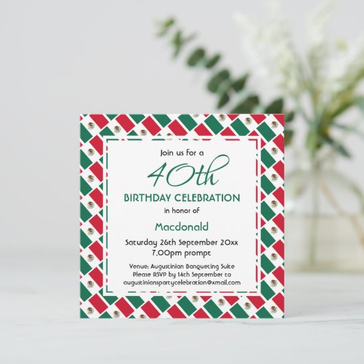 MEXICO VLAG Aangepaste Verjaardag Viering Kaart (Staand voorkant)