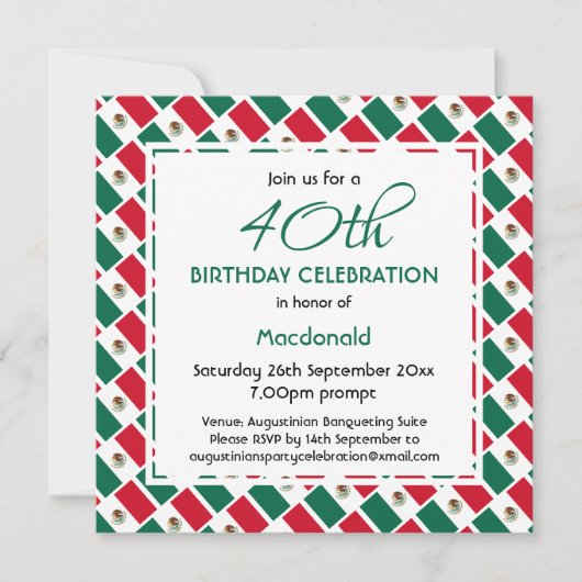 MEXICO VLAG Aangepaste Verjaardag Viering Kaart (Voorkant)