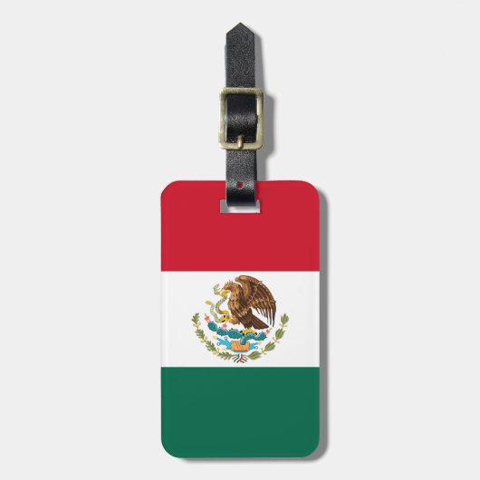 Mexico Vlag, Bandera de Mexicaanse Republiek Bagagelabel (Voorkant verticaal)