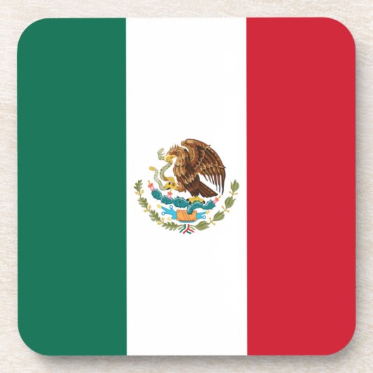 Mexico Vlag, Bandera de Mexicaanse Republiek Bier Onderzetter (Voorkant)