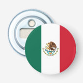 Mexico Vlag, Bandera de Mexicaanse Republiek Button Flesopener (Voorkant)