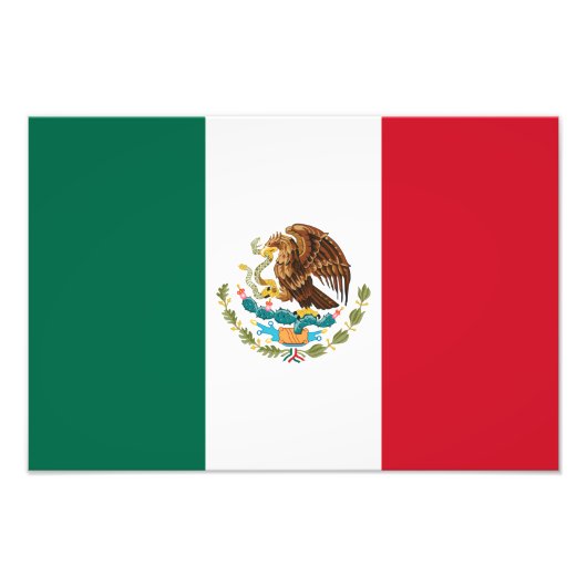 Mexico Vlag, Bandera de Mexicaanse Republiek Foto Afdruk (Voorkant)