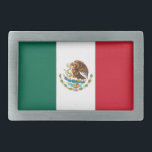 Mexico Vlag, Bandera de Mexicaanse Republiek Gesp<br><div class="desc">De Mexicaanse vlag, met zijn levendige kleuren en onderscheidende symbolen, heeft een diepe historische en culturele betekenis voor het Mexicaanse volk. Het huidige ontwerp van de vlag, met een gouden adelaar op een stekelige perencactus die een slang verslindt, is sinds 1968 in gebruik. De geschiedenis van de vlag gaat terug...</div>