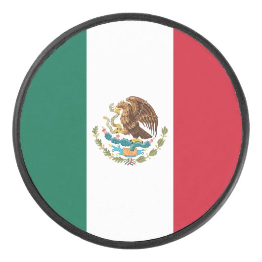 Mexico Vlag, Bandera de Mexicaanse Republiek Hockey Puck (Voorkant)