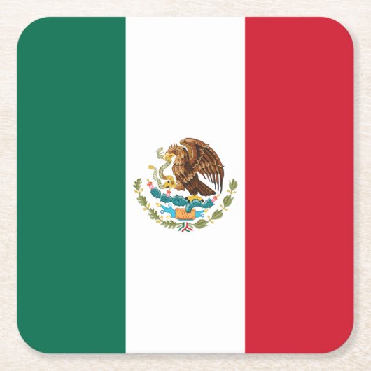 Mexico Vlag, Bandera de Mexicaanse Republiek Kartonnen Onderzetters (Voorkant)