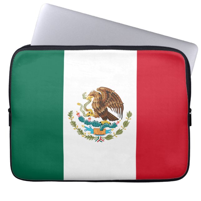 Mexico Vlag, Bandera de Mexicaanse Republiek Laptop Sleeve (Voorkant)