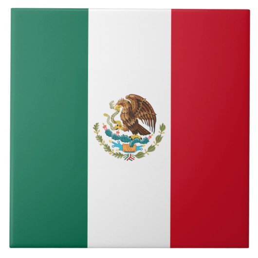 Mexico Vlag, Bandera de Mexicaanse Republiek Tegeltje (Voorkant)