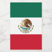 Mexico Vlag, Bandera de Mexicaanse Republiek Wijn Etiket (Enkel label)
