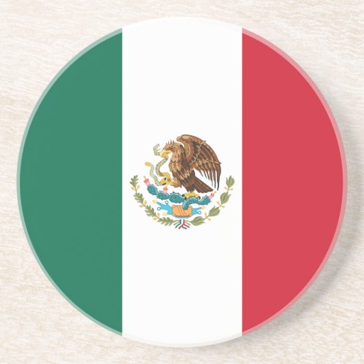 Mexico Vlag, Bandera de Mexicaanse Republiek Zandsteen Onderzetter (Voorkant)