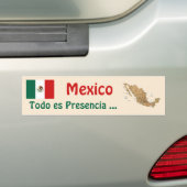 Mexico Vlag en Landkaart Bumpersticker (Op auto)