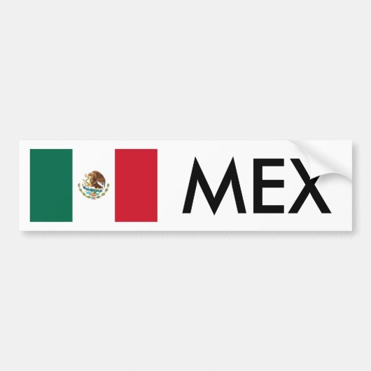 Mexico-vlag en MEX-Bumpersticker Bumpersticker (Voorkant)