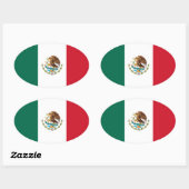 Mexico* Vlag Europese stijl Ovale Sticker (Vel)