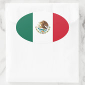 Mexico* Vlag Europese stijl Ovale Sticker (Tas)