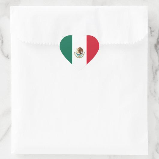 Mexico Vlag Hart Sticker (Tas)