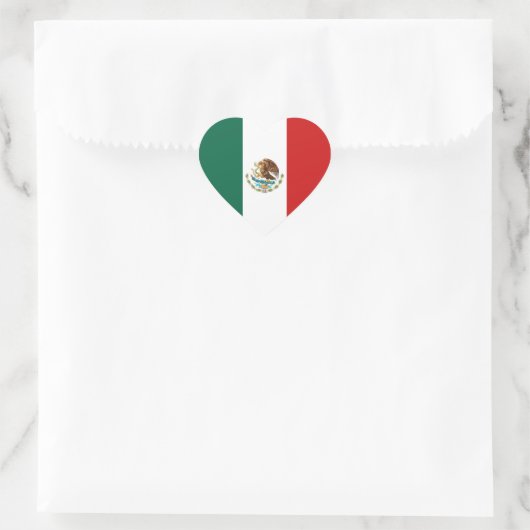 Mexico Vlag Hart Sticker (Tas)