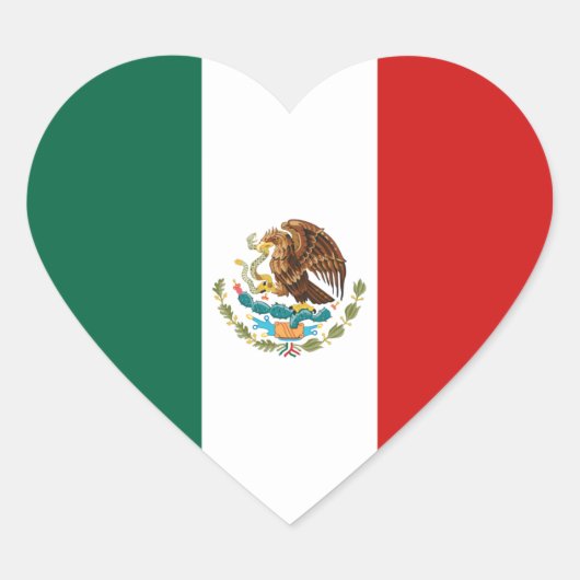 Mexico Vlag Hart Sticker (Voorkant)