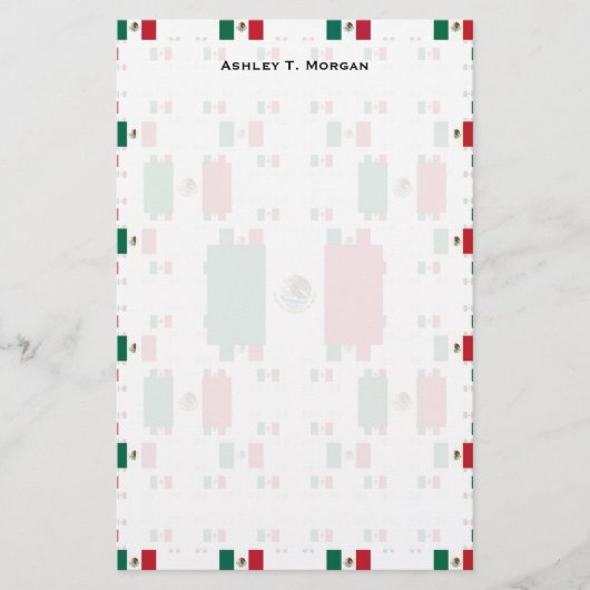 Mexico vlag in meerdere kleurrijke lagen 2 briefpapier (Voorkant)