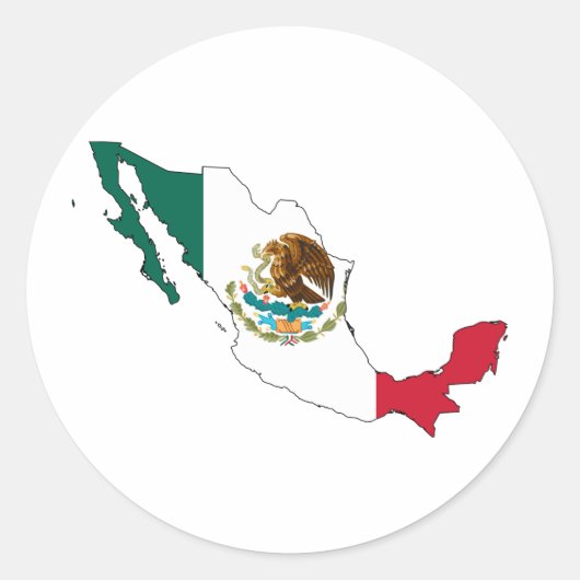 Mexico vlag kaart. la Bandera Nacional Ronde Sticker (Voorkant)