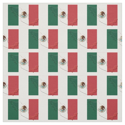 MEXICO Vlag Kaart Omtrek Stof (Swatch)