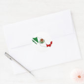 Mexico vlag kaart ronde sticker (Envelop)