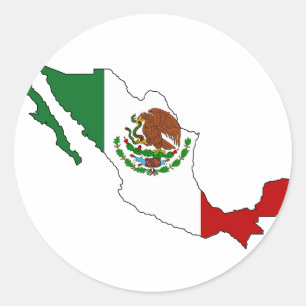 Mexico vlag kaart ronde sticker