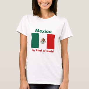 Mexico Vlag + Kaart + Tekst T-shirt