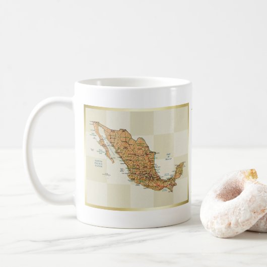 Mexico Vlag + Landkaart Mok (Met donut)