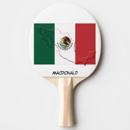 MEXICO-VLAG & MAP op maat Tafeltennisbatje