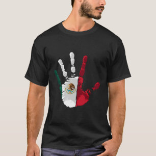 Mexico Vlag Mexicaanse Hand Print Hecho en Mexico T-shirt