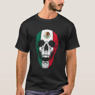 Mexico Vlag Mexicaanse schedel Hecho en Mexico Cal T-shirt