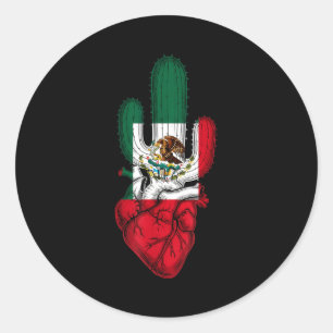 Mexico vlag Mexicaanse trots Mexicaanse wortels Me Ronde Sticker